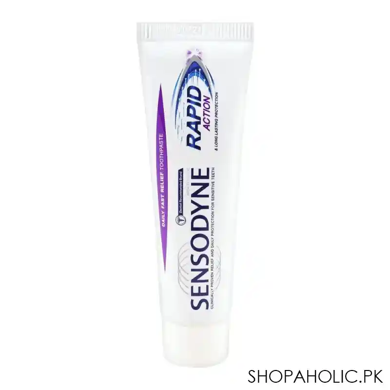 sensodyne rapid action long lasting protection toothpaste, 70g main image