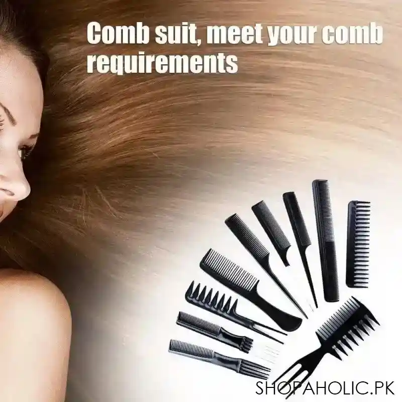 set of 10 hair styling comb main image