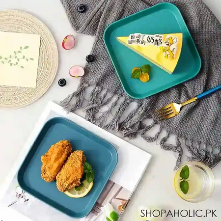 (set of 10) plastic spit bone dish plates with stand image2