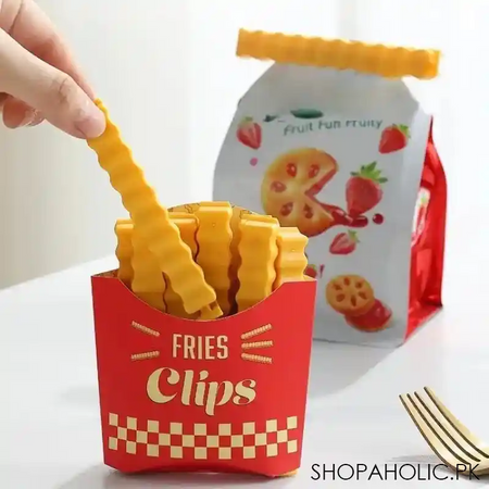(set of 13) french fries shape sealing clips with magnetic holder image3