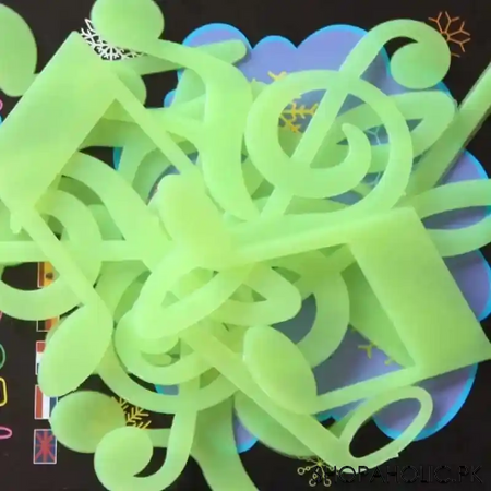 (set of 15 pcs) fluorescent luminous music notes   glow in the dark image4