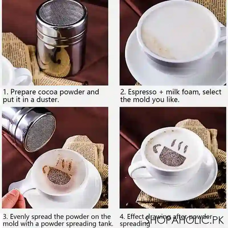 (set of 16) coffee art stencils template image3
