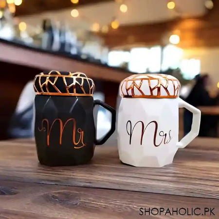 (set of 2) mr. and mrs. marble ceramic couple mug set with lid image4