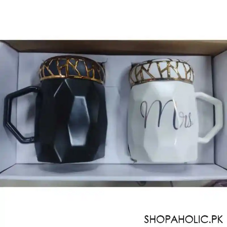 (set of 2) mr. and mrs. marble ceramic couple mug set with lid image5