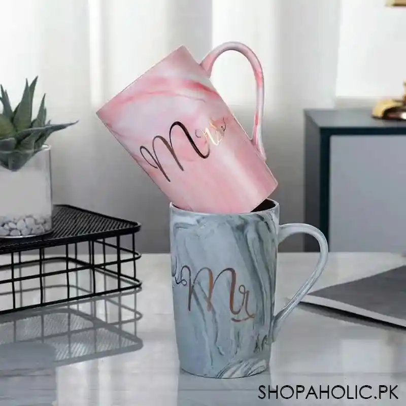 (set of 2) mr. and mrs. marble couple mug set with lid and spoon image4