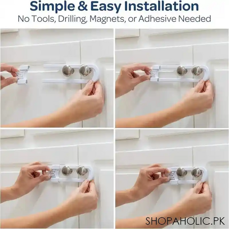set of 2 sliding cabinet door lock image2