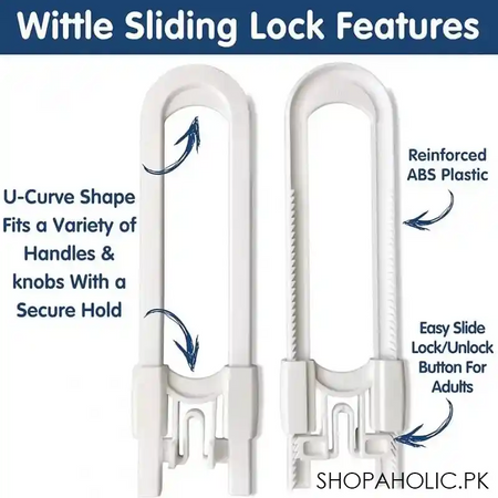 set of 2 sliding cabinet door lock image4