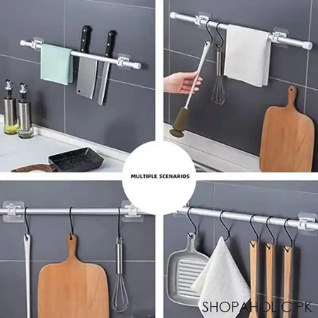 set of 2 transparent curtain rod holder image4
