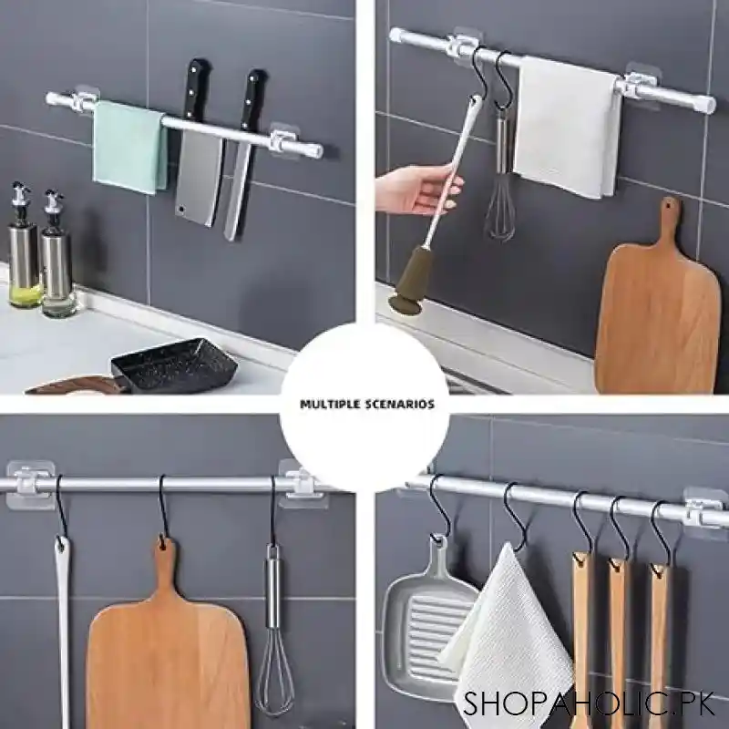 set of 2 transparent curtain rod holder image4