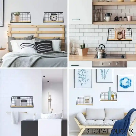 set of 2 versatile floating wooden shelf image4