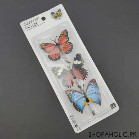 (set of 3) butterfly shape sticky hooks image3