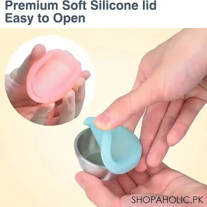 set of 3 colorful lid steel bowl image3