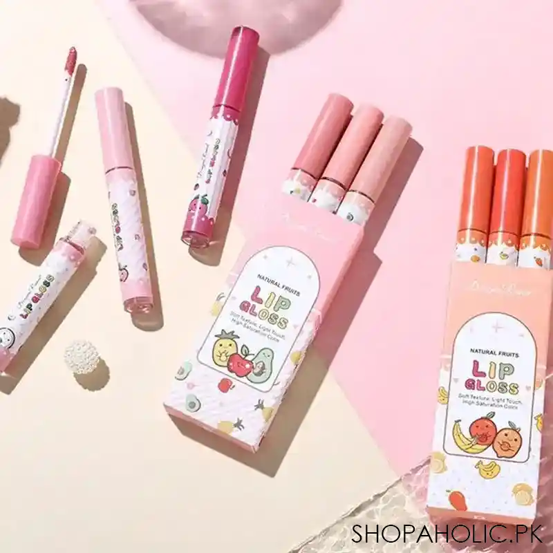 set of 3 fruity lip gloss main image