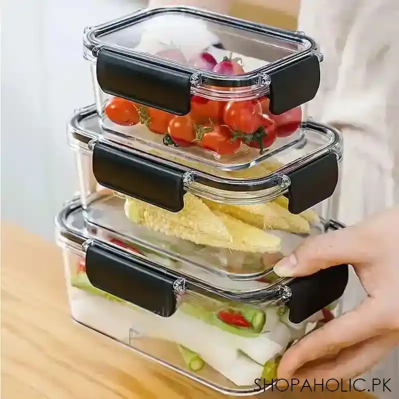set of 3 glass food container main image