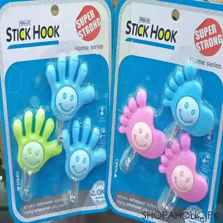 set of 3 hand and foot shape smiley hook main image