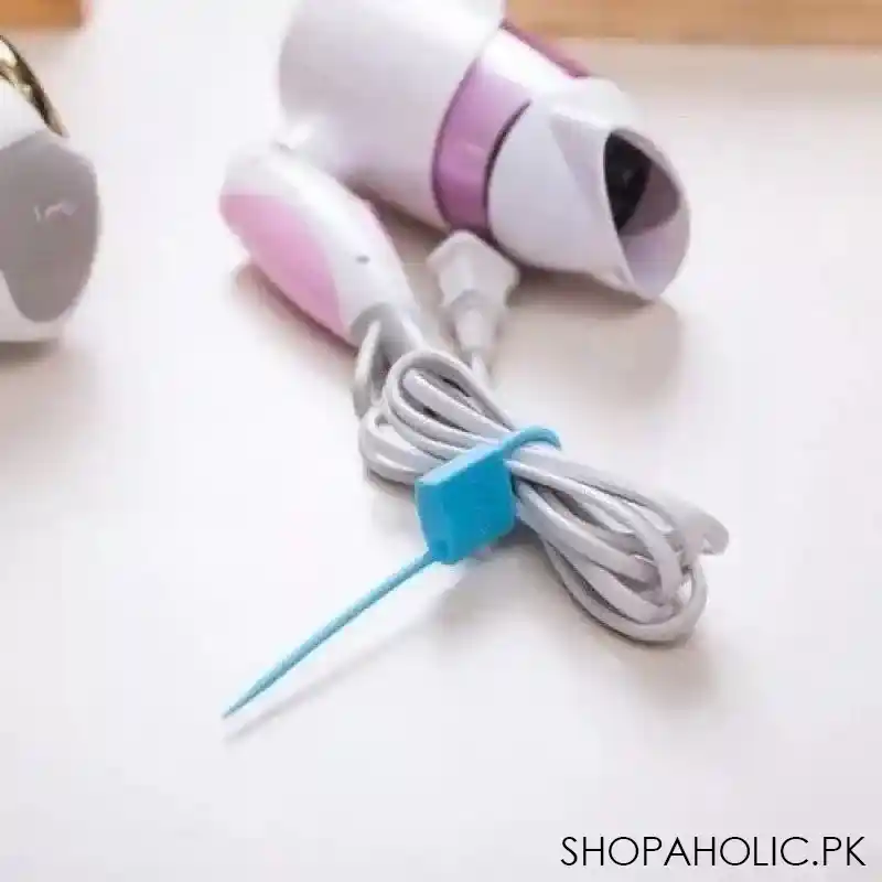 set of 3 lock shaped silicon cable tie image3