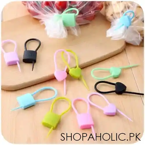 set of 3 lock shaped silicon cable tie image4