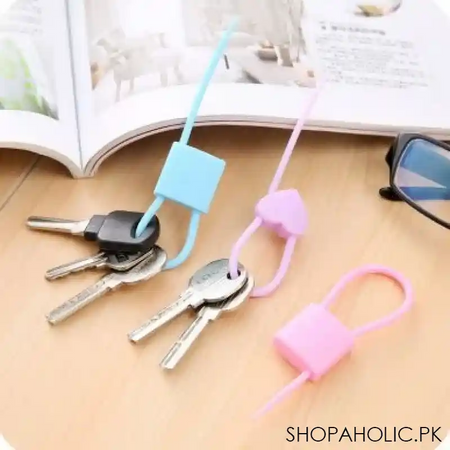 set of 3 lock shaped silicon cable tie main image