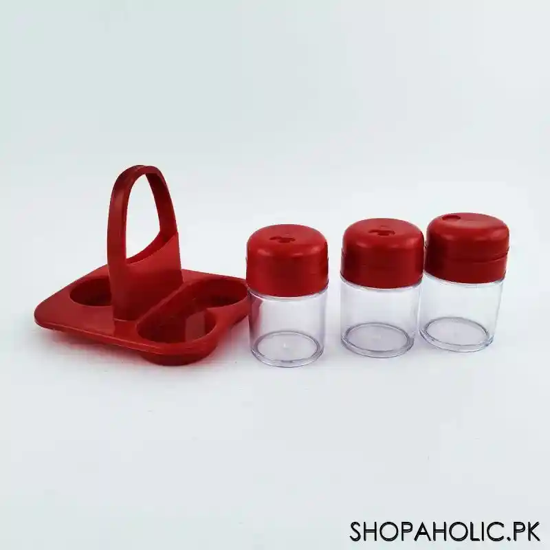 (set of 3) salt, pepper shaker and toothpick holder with stand image3