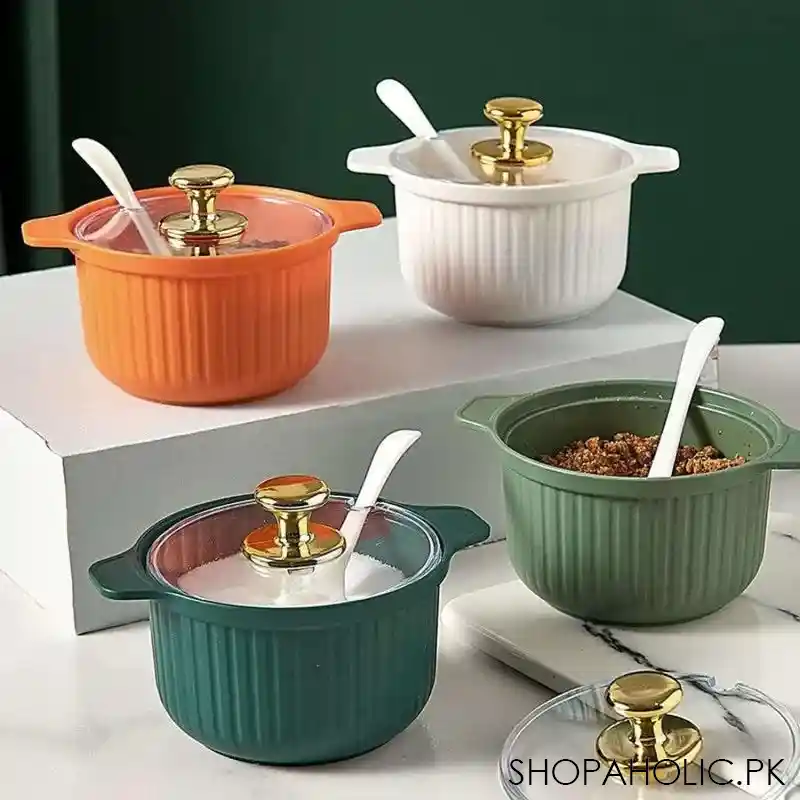 set of 4 acrylic spice jar set with metal stand image2