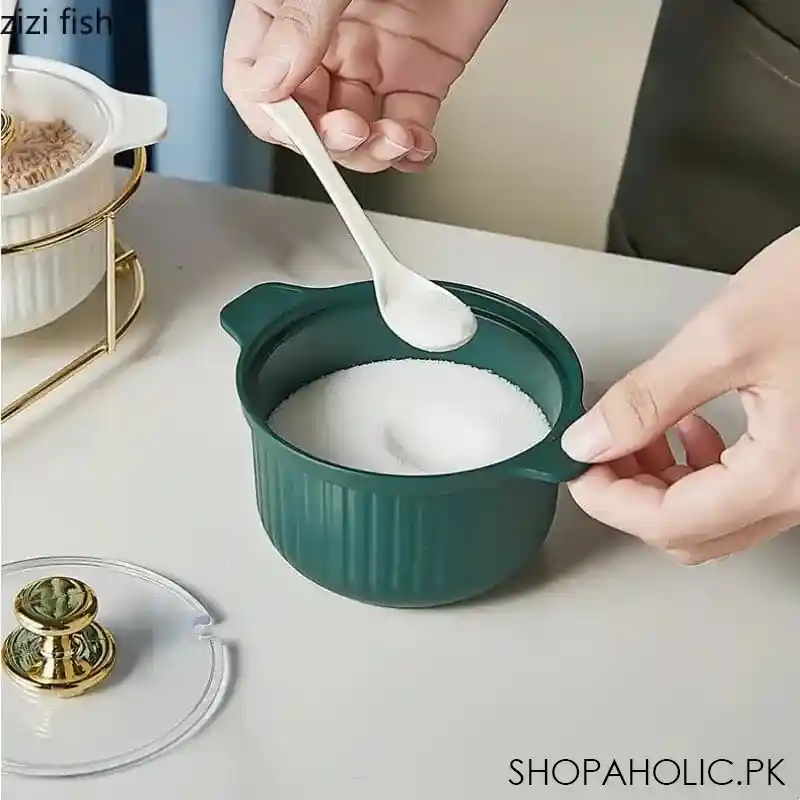 set of 4 acrylic spice jar set with metal stand image3