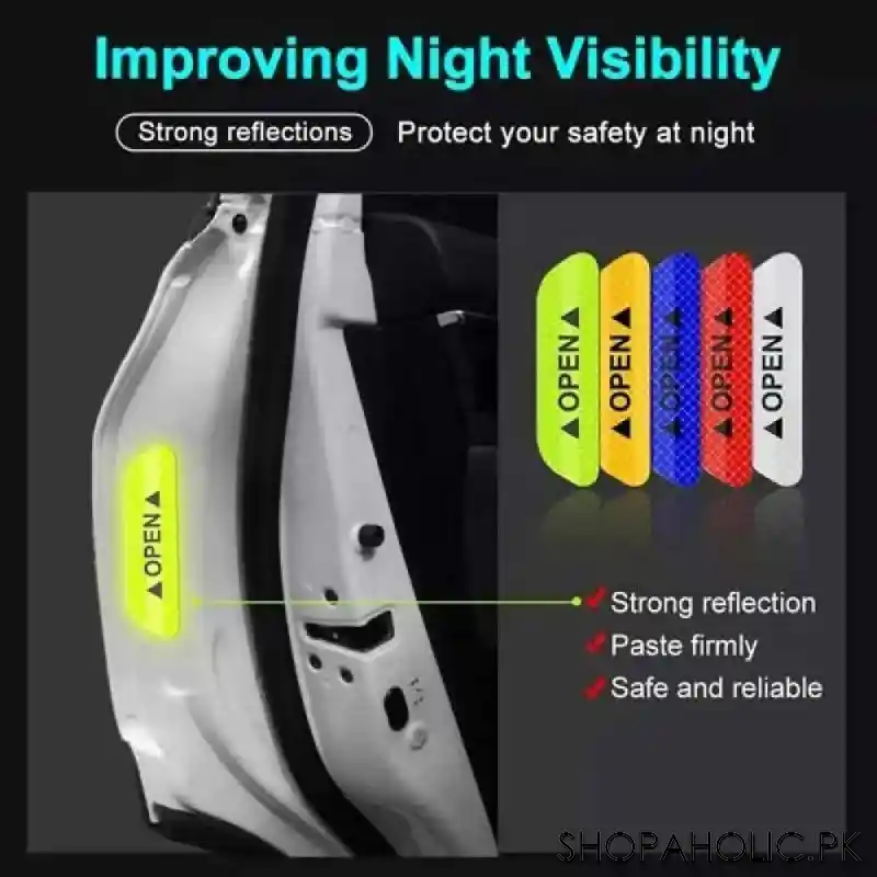 (set of 4) car door open safety reflective stickers image5