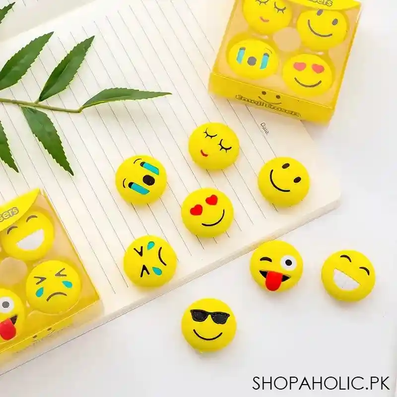 set of 4 emoji eraser main image