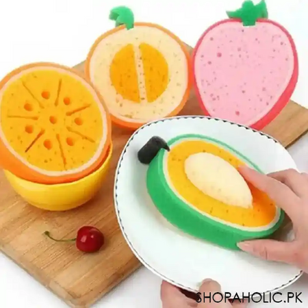 set of 4 fruit shaped dishwashing sponges image7