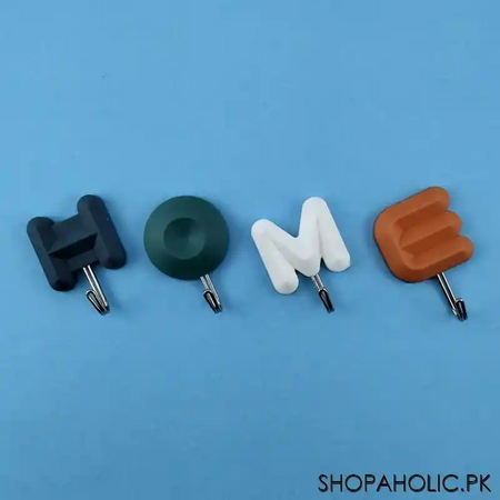 (set of 4) home alphabets wall hooks image2