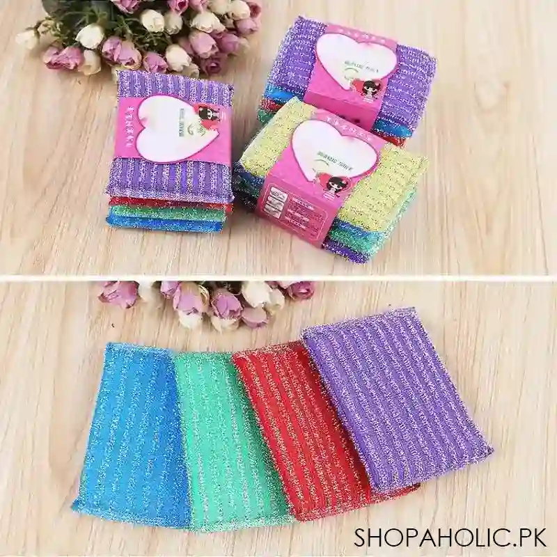 set of 4 kitchen dishwashing sponge image4