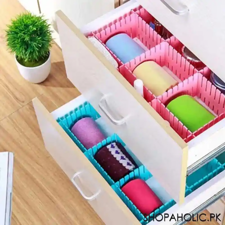 (set of 4) plastic adjustable drawer small storage organizer (size: 24.8 x 7 cm) image4