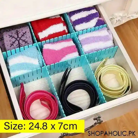 (set of 4) plastic adjustable drawer small storage organizer (size: 24.8 x 7 cm) main image