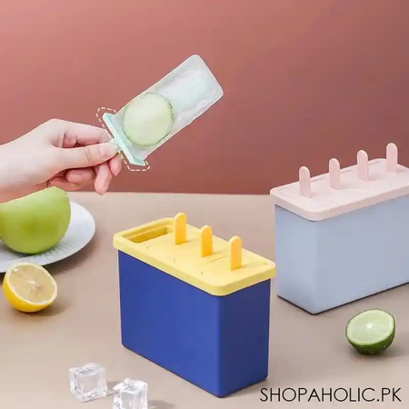 set of 4 popsicles mold with container image2