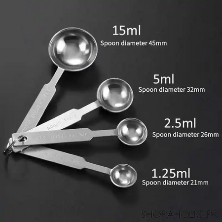 (set of 4) stainless steel durable tableware measuring spoon image4