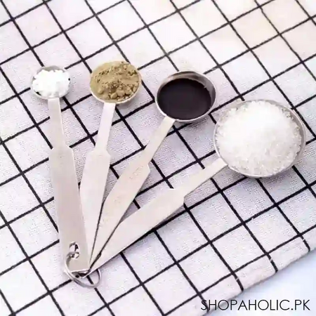 (set of 4) stainless steel durable tableware measuring spoon image7