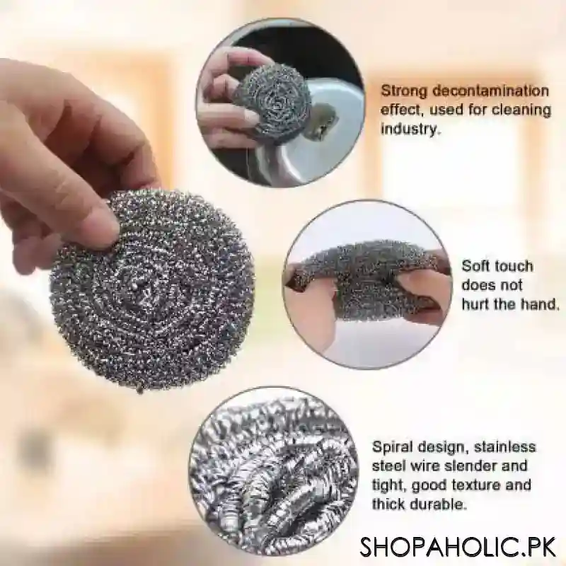 (set of 4) stainless steel scrubbers cleaning ball image4