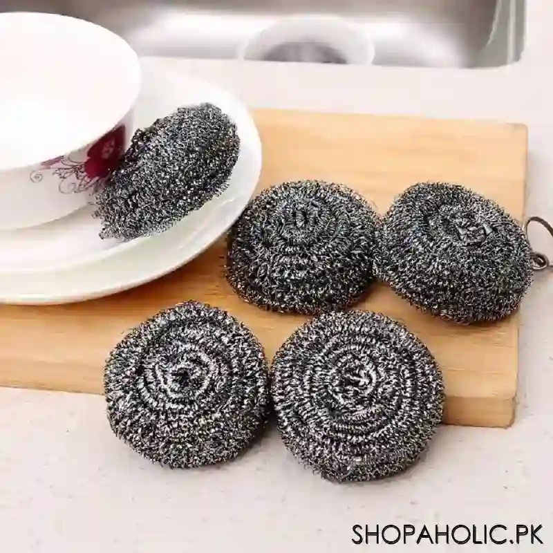 (set of 4) stainless steel scrubbers cleaning ball image5