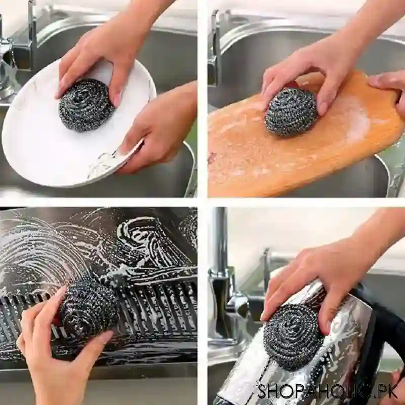 (set of 4) stainless steel scrubbers cleaning ball main image