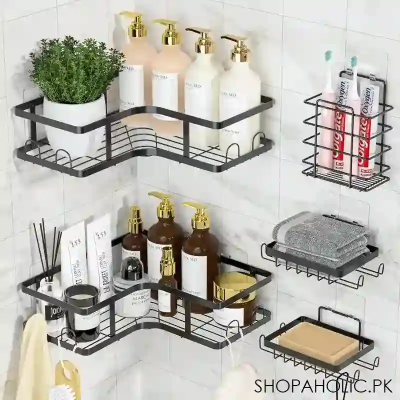 set of 5 mesh shower shelves image2