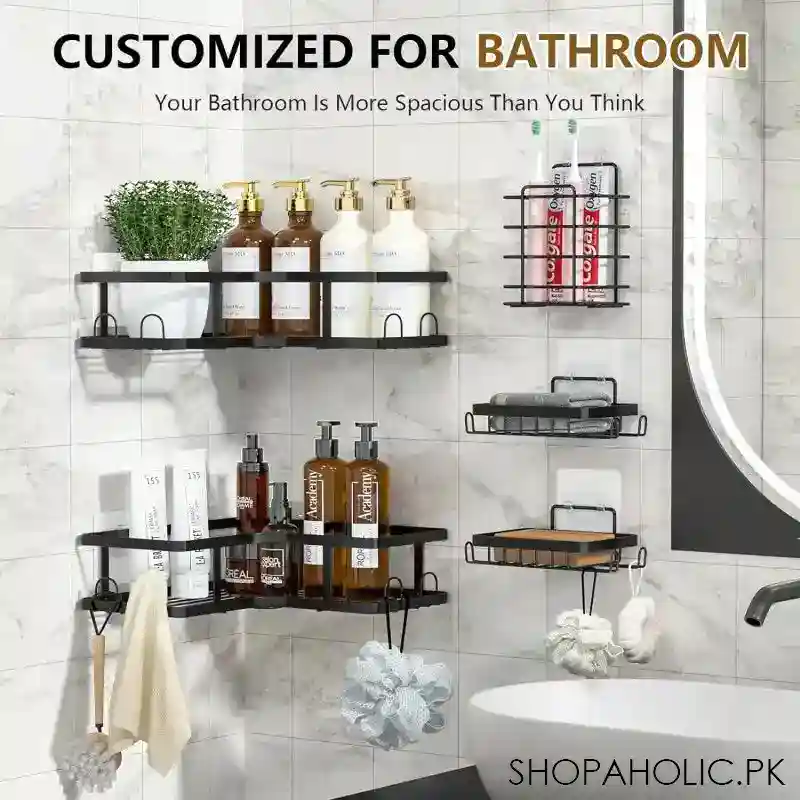 set of 5 mesh shower shelves image3