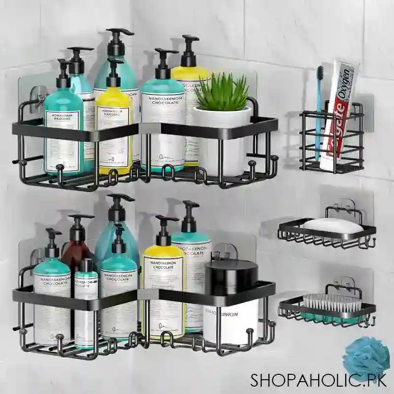 set of 5 mesh shower shelves image4