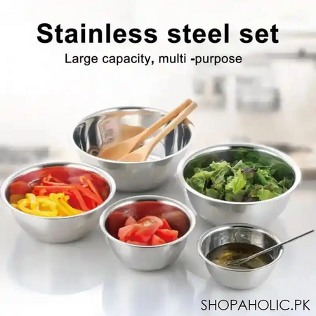 set of 5 metal mixing bowls main image