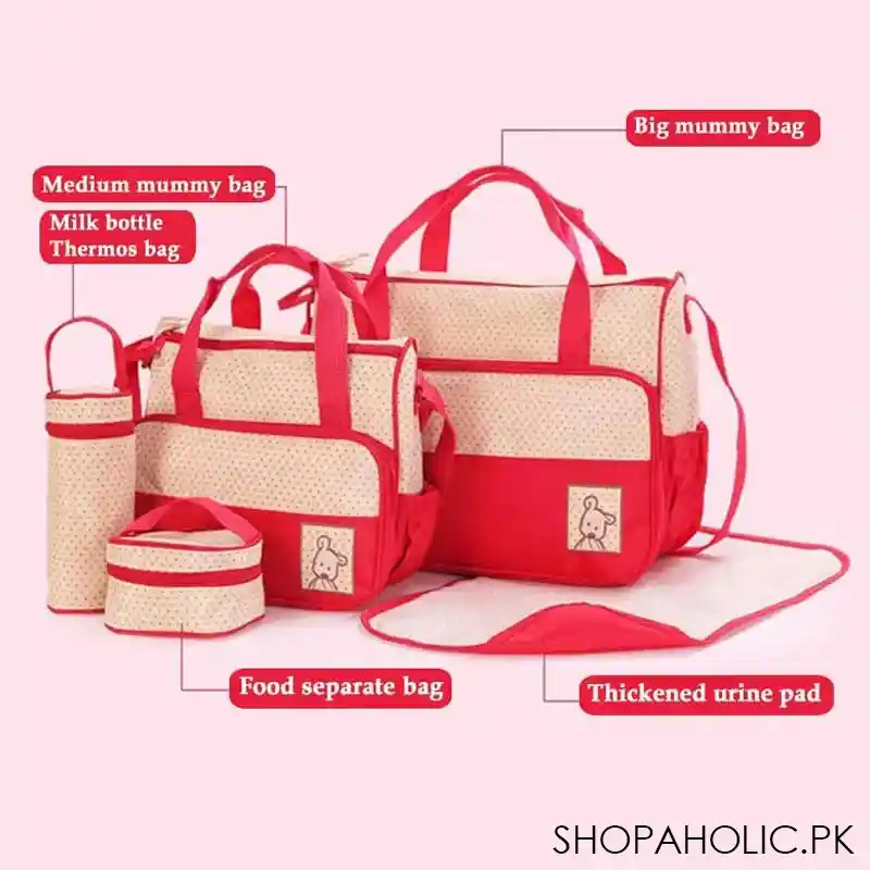 set of 5 mommy bags (big bag, medium bag, thermos bag, food separate bag, thick urine pad) image2