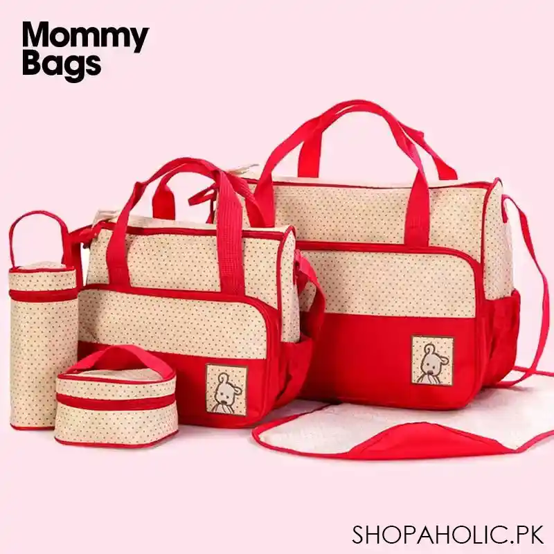 set of 5 mommy bags (big bag, medium bag, thermos bag, food separate bag, thick urine pad) main image