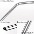 (Set of 5) Reusable Stainless Steel Straws With Cleaning Brush