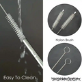 (Set of 5) Reusable Stainless Steel Straws With Cleaning Brush