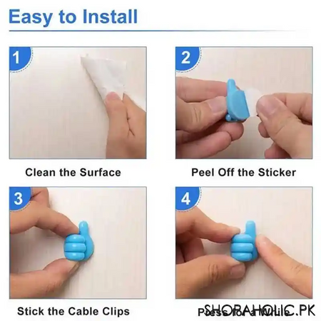 (set of 5) silicone thumb hooks clip cable holder image3
