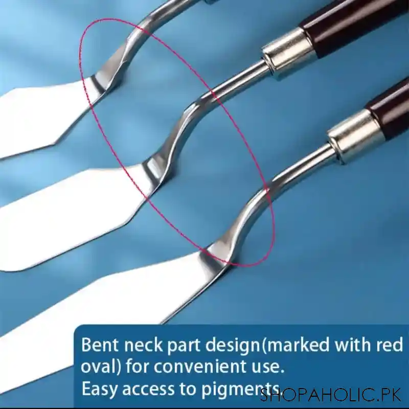 set of 5 stainless steel oil painting knife image4