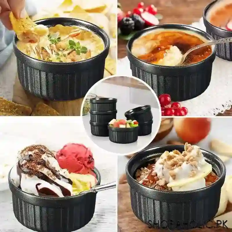 Kids Ramekins Buy (Set of 6) Ceramic Ramekins Set (Black) in Pakistan – Shopaholic.pk