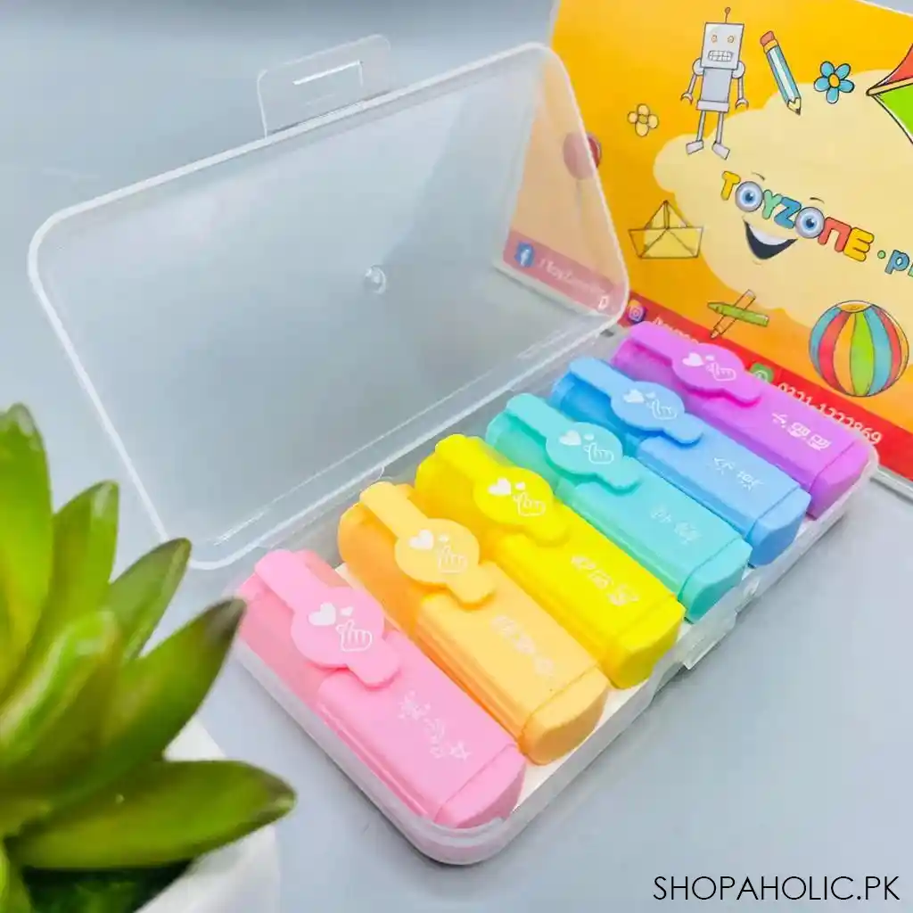 set of 6 mini candy highlighter main image